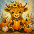 Pumpkin Highland Cow Paint Kit