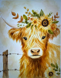 Sunflower Highland Cow Paint Kit