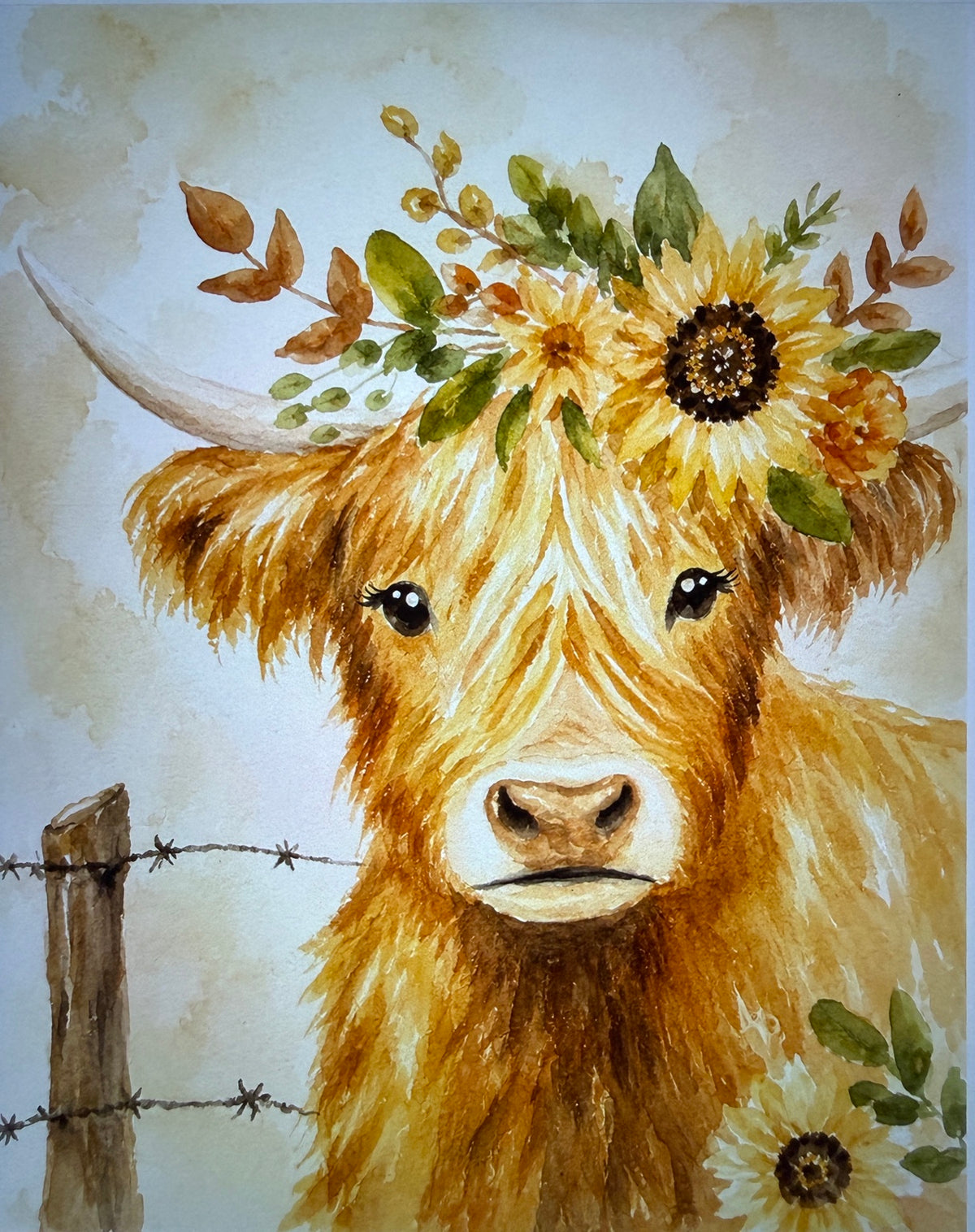 Sunflower Highland Cow Paint Kit
